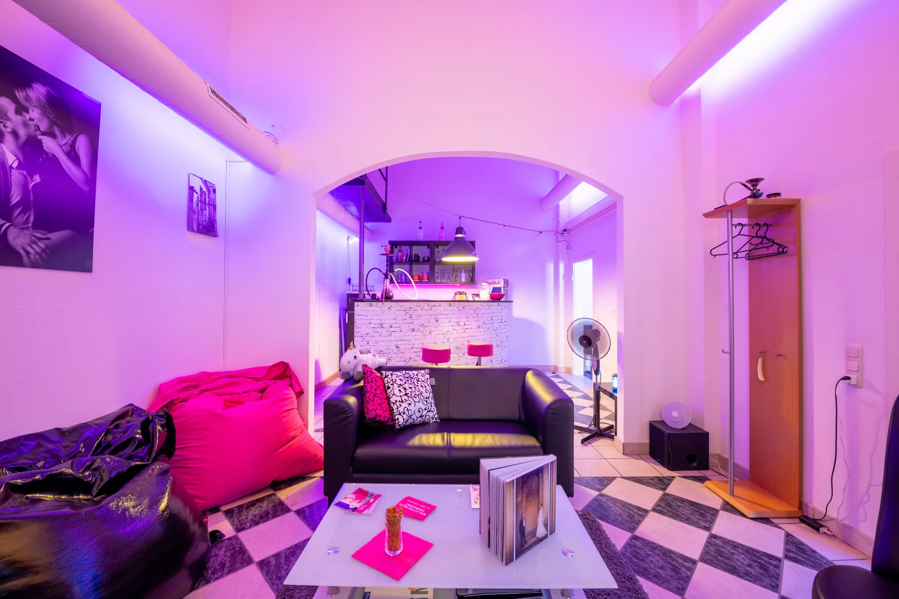 Furnished lounge area with sofa
